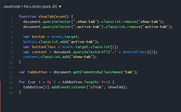 Tabs on JS